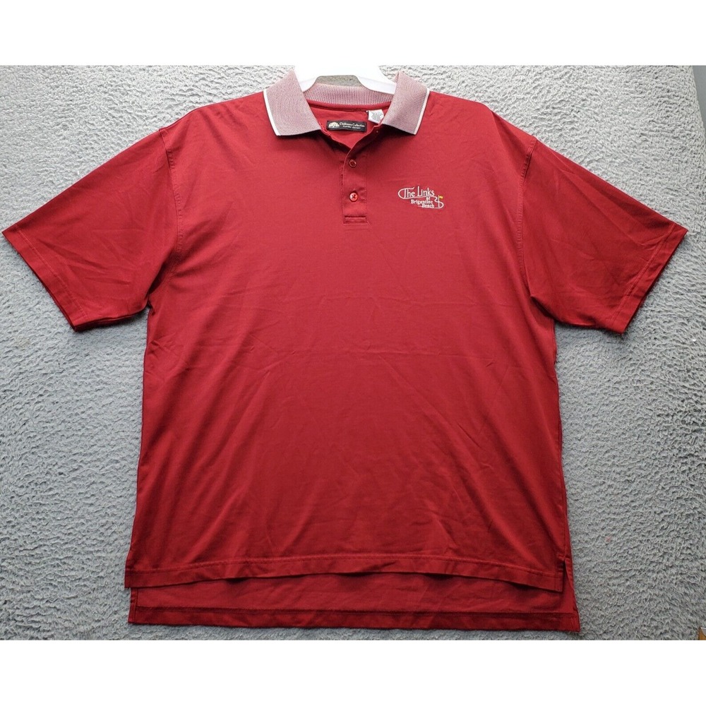 Clubhouse‎ Collection Polo Shirt Mens XL Red Short Sleeve High Low Slit Collared